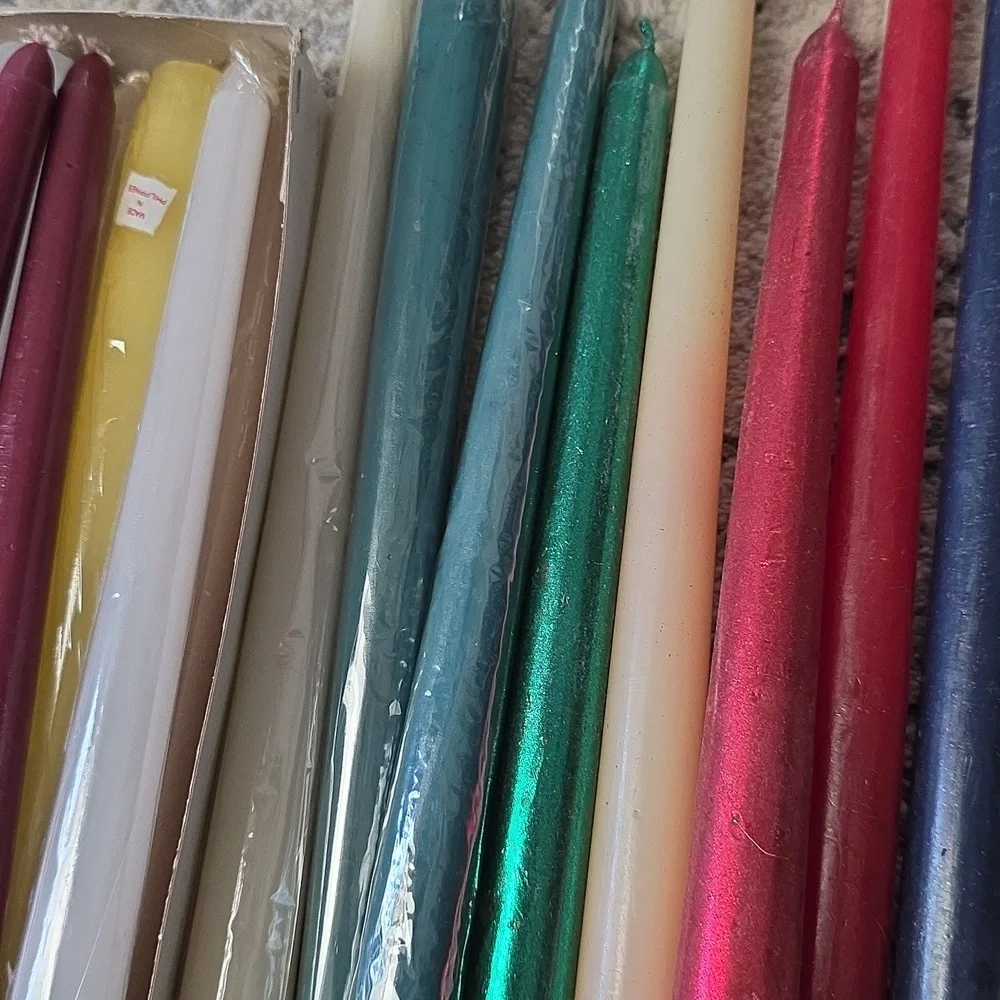 Assorted 28 Taper Candles - Mixed Colors